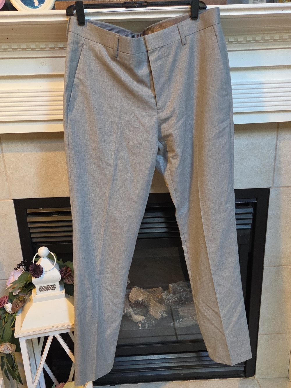 J. Crew Light Gray Men's Dress Pants - Tailored Straight Fitz- Superfine Wool